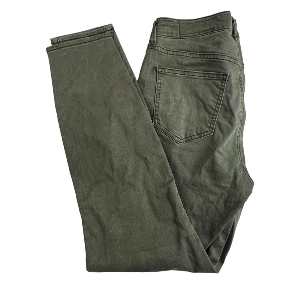 Pistola Womens Green Mid Rise‎ Skinny Moto Jeans 30